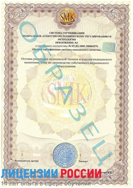 Образец сертификата соответствия (приложение) Вологда Сертификат ISO 13485